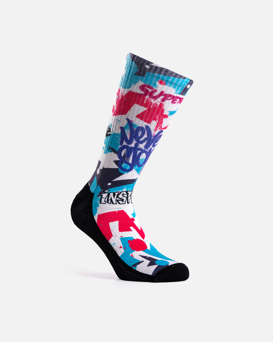 Graffiti Socks Red Turquoise