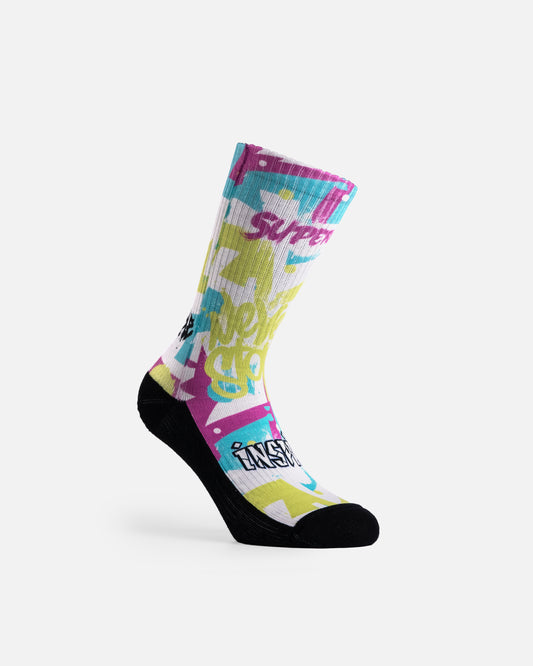 Graffiti Socks Magenta Lime