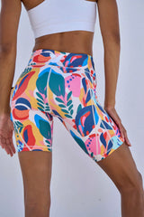 ABSTRACT BIKER SHORTS 8''