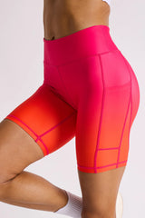 FUCHSIA GRADIENT BIKER SHORTS 8''