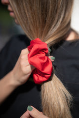 Coral Red Scrunchie