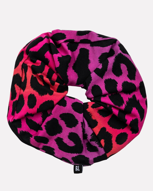 Fuchsia Leopard Gradient Scrunchie